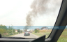 Zapalio se autobus na cesti kod Doboja, obustavljen saobraćaj