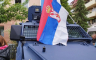 Okačena zastava Srbije na oklopno vozilo takozvane kosovske policije