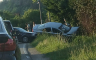 Udes kod Kotor Varoša, smrskan auto u kanalu